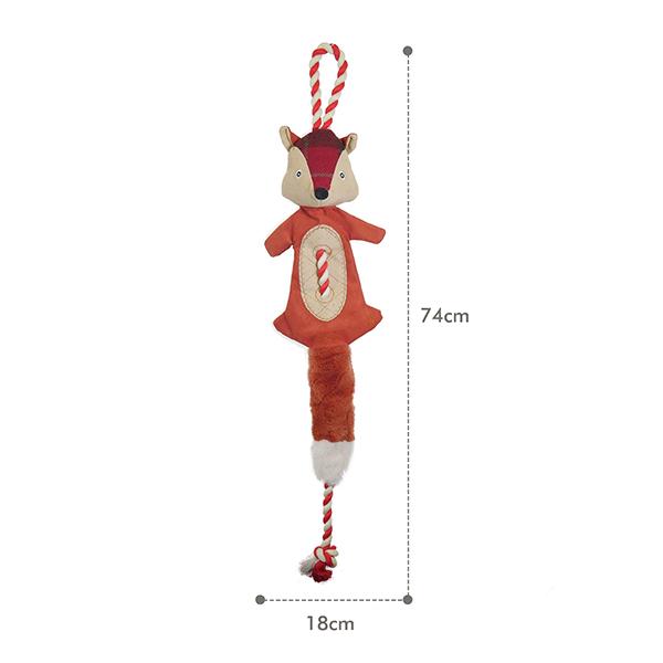 Joules Pet Collection – Rope Heritage Tweed Fox Dog Toy