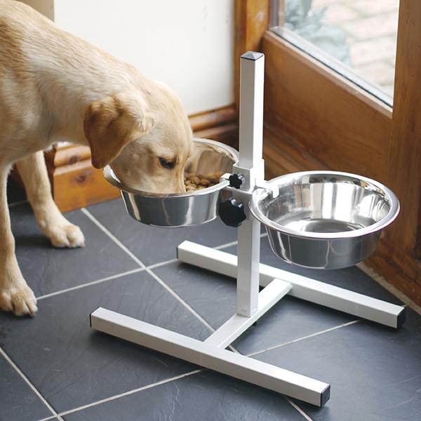 Stainless Steel Feeders Adjustable Double Diner Pet Bowl