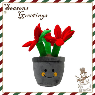 Ancol Henrietta Poinsettia – festive plush Christmas dog toy for cuddling and gentle play