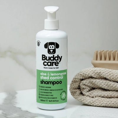 Buddy Care Shed Control Aloe & Lemongrass Dog Shampoo 500ml.