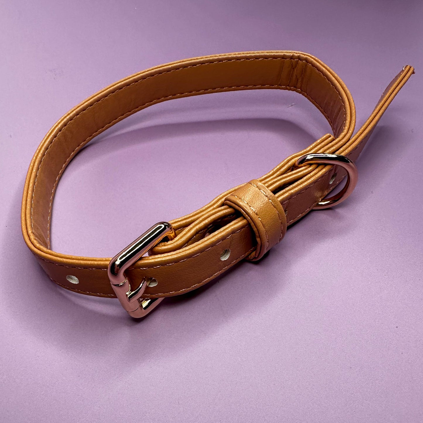 Pup Chic Alfresco Pup Vegan Leather Dog Collar - Camel