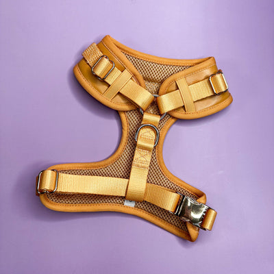 Pup Chic Alfresco Pup Faux Leather Dog Harness - Camel.