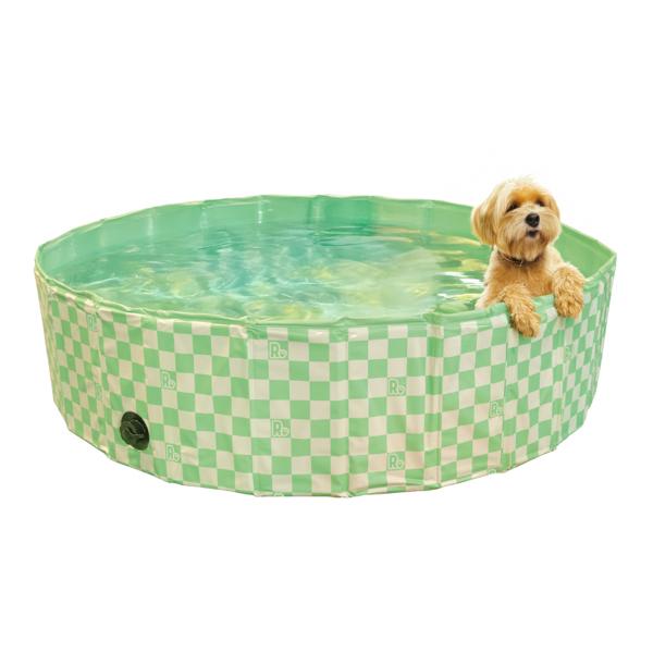 Green & White Checkered Dog Paddling Pool – Medium (120cm)