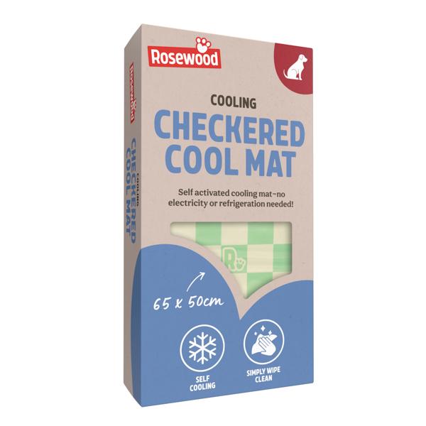 Rosewood cooling checkered cool mat packaging on a white background