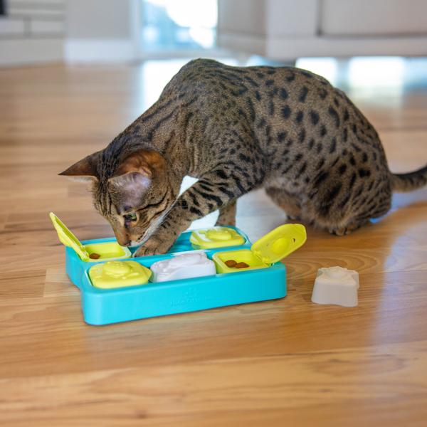 Nina Ottosson Catstages Kitty Cube Cat Puzzle Toy – Interactive Slow Feeder & Treat Dispenser