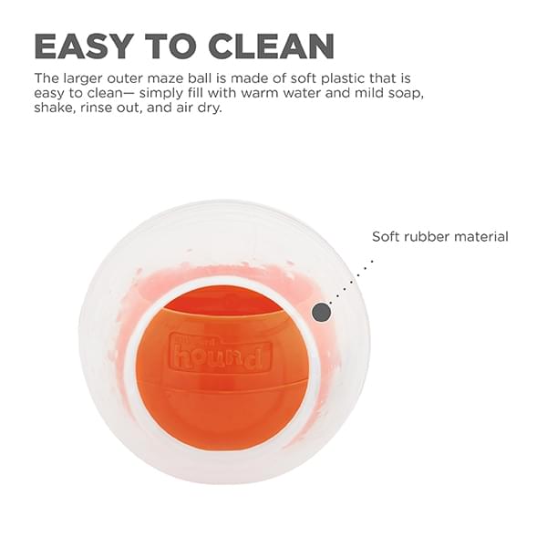 Topsy treat ball easy-clean design with removable inner ball