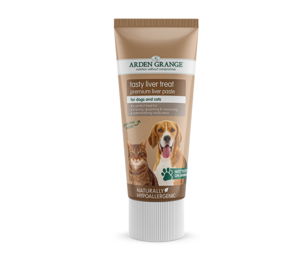 Arden Grange liver treat for dogs and cats on a white background