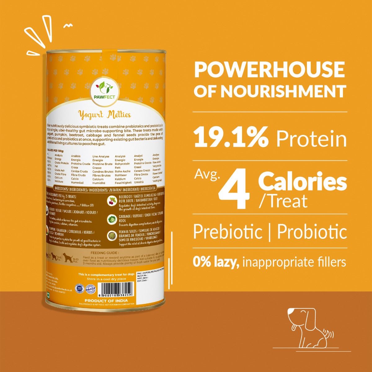 Pawfect Pre and Probiotic Dog Treats: Pumpkin & Yogurt 38g