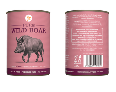 Jr Pure Dog Food Topper/Mixer Cans 80g - 400g.
