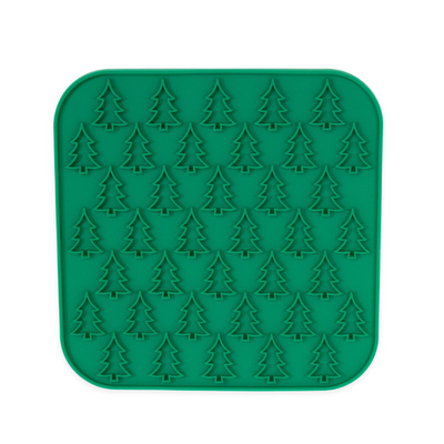 Lick Mat for dogs in green with christmas tree design