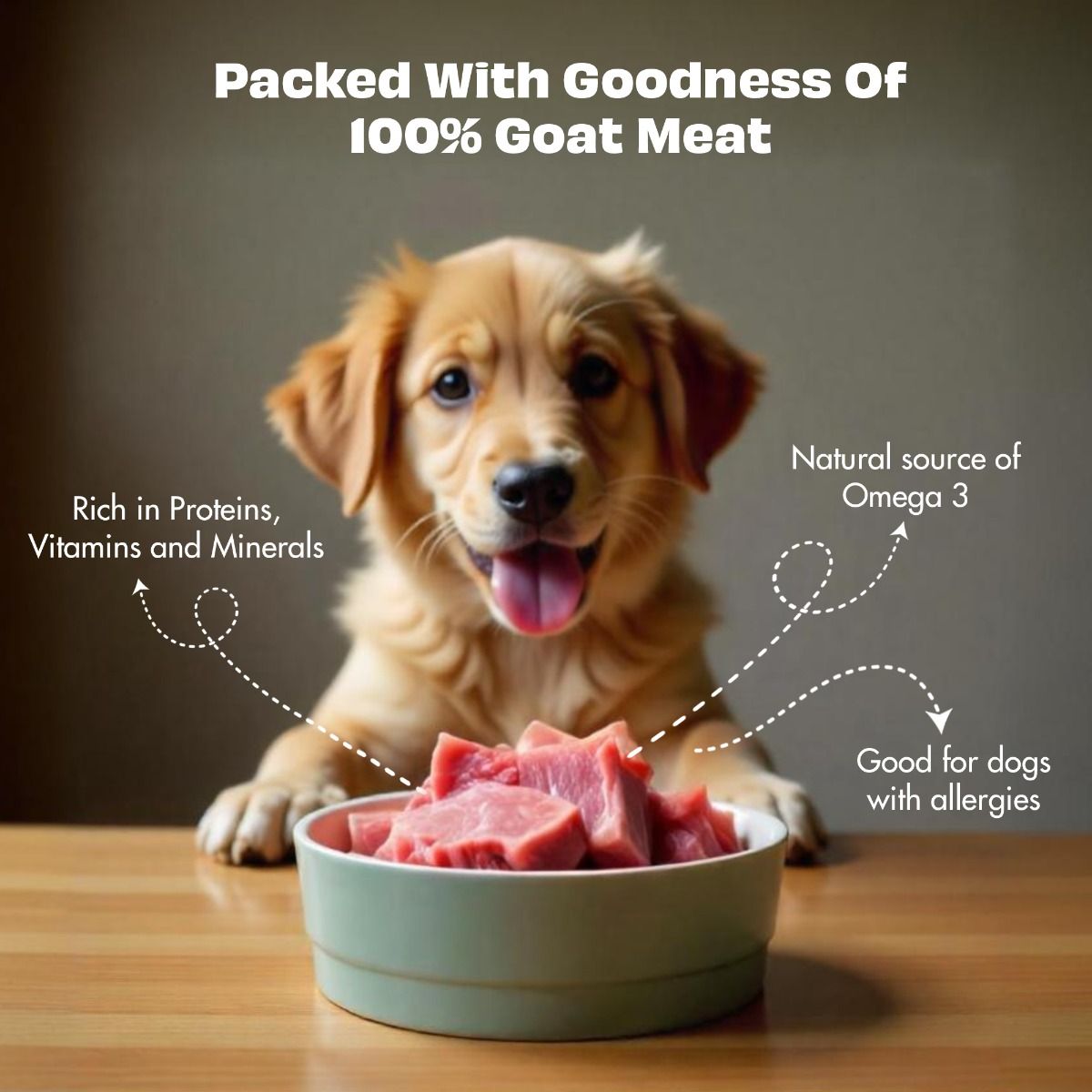 Pawfect Nature's Feast Freeze-Dried Treat- Goat Meat -Dog 50g