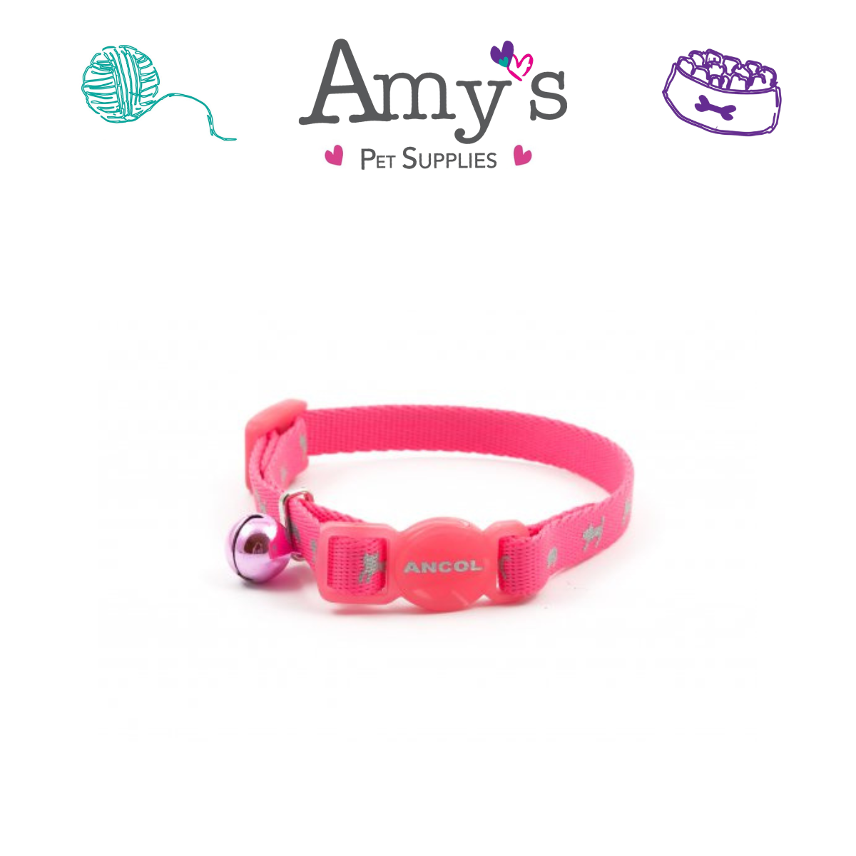 Ancol - Safety Buckle Kitten Collar Hi-vis