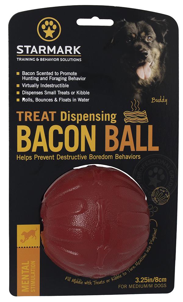 Starmark Treat Dispensing Ball – Bacon Scented (Medium 3.25")