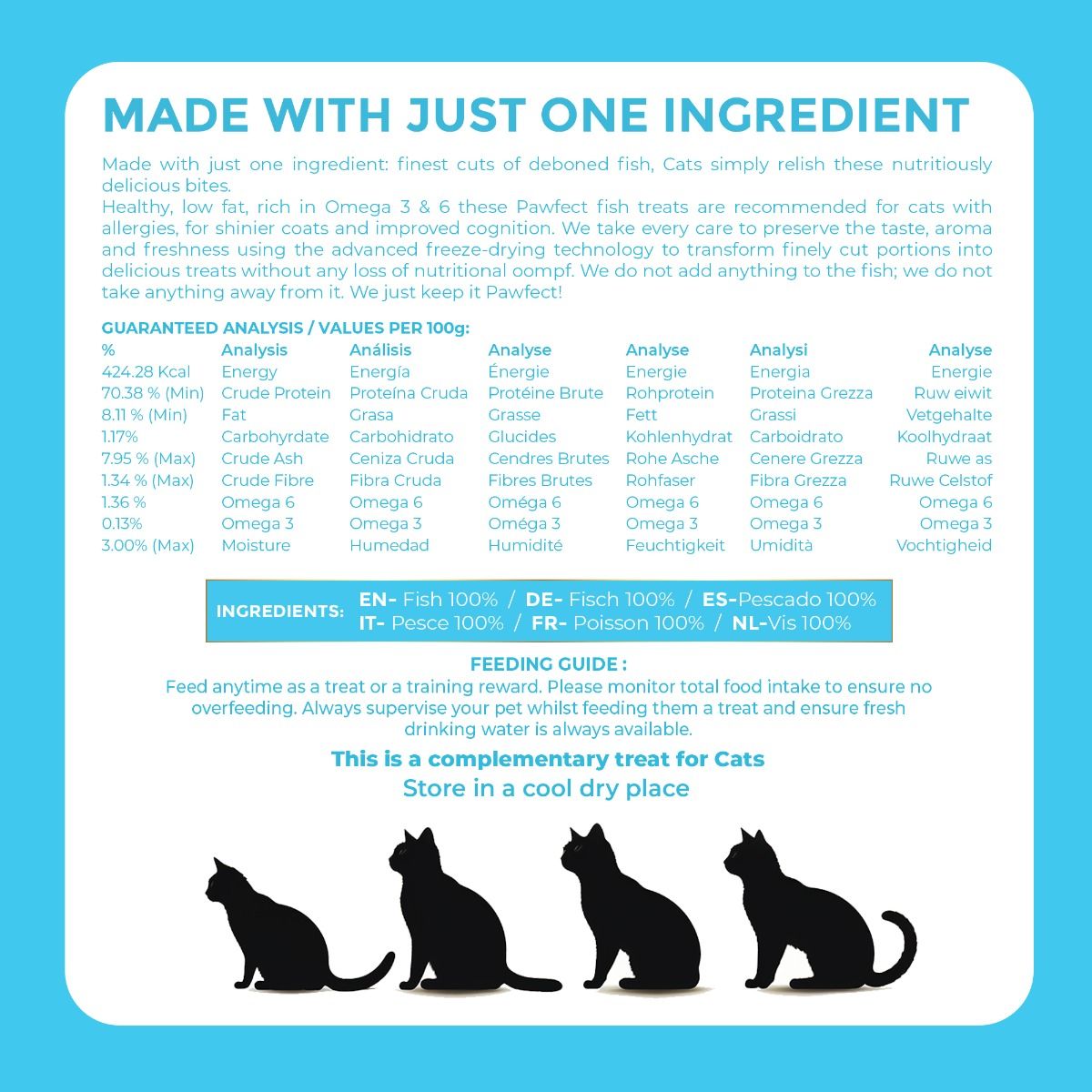 Pawfect Nature's Feast Freeze-Dried Cat Finest Fish Treats 50g