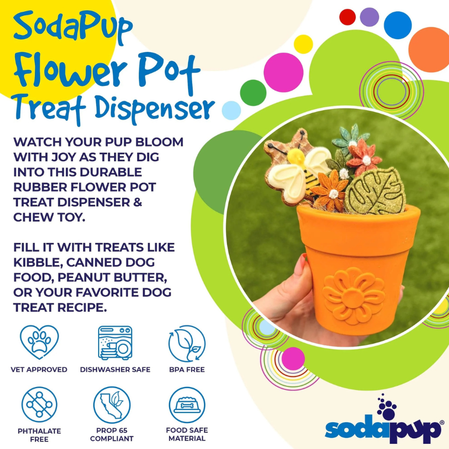 Soda Pup Flower Pot Treat Dispenser For Dogs