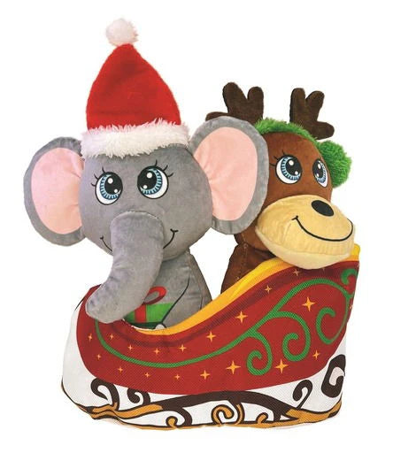 KONG Holiday Occasions Sleigh – Medium (3-in-1 Plush Dog Toy)