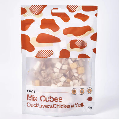 Waita Freeze Dried Mixed Cubes 70g chicken duck liver egg yolk
