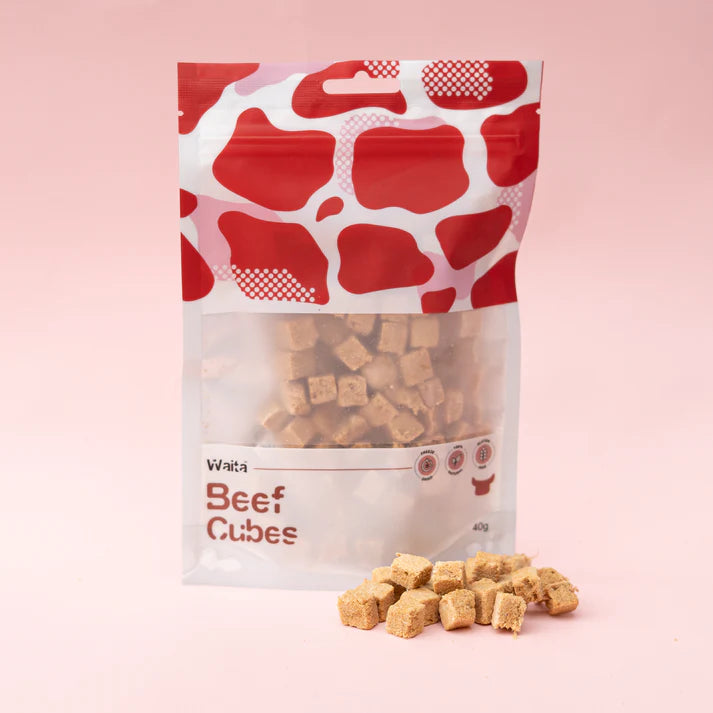 Waita Freeze Dried Beef Cubes 40g single ingredient dog treat