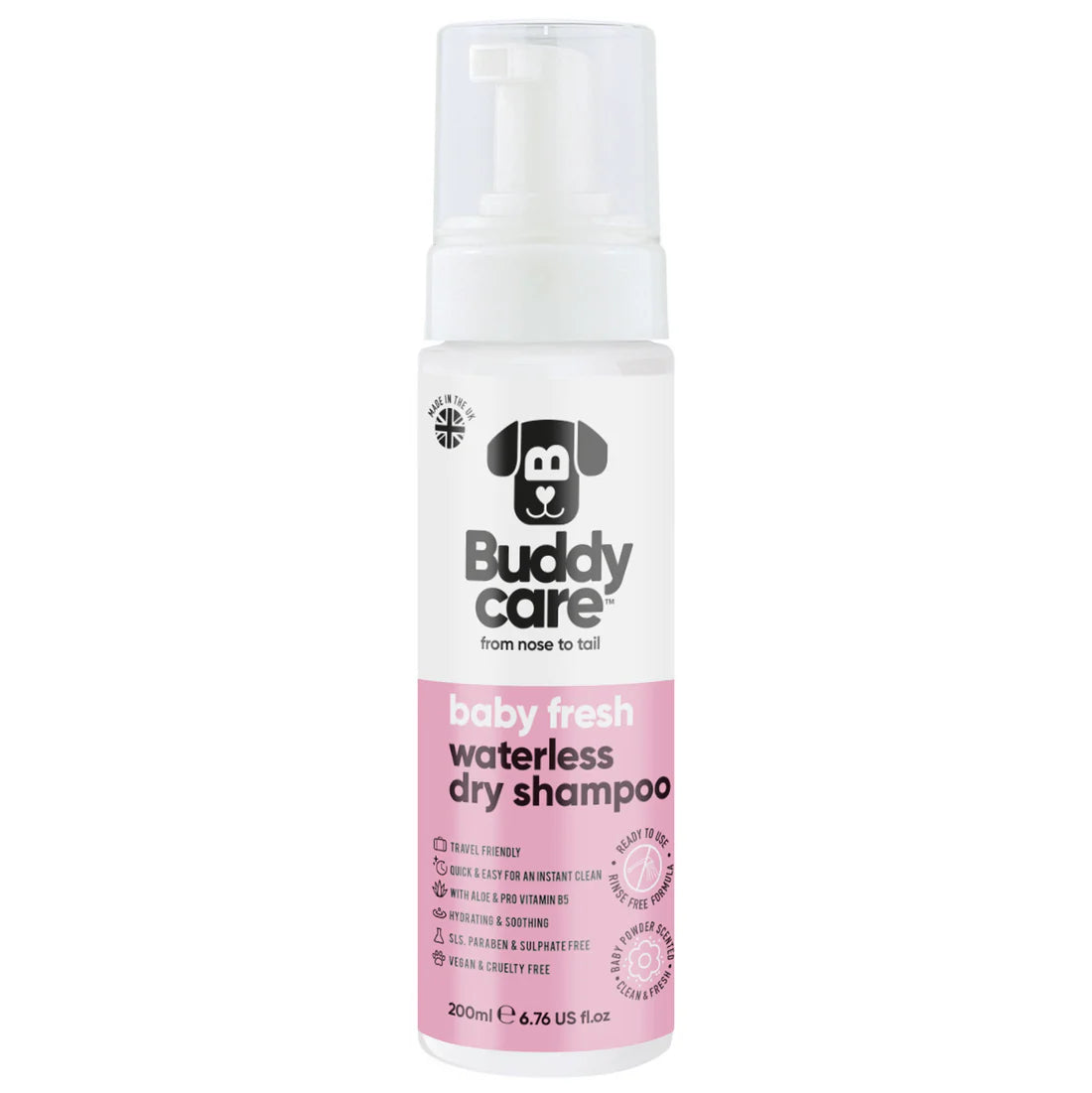 Buddy Care Baby Fresh Waterless Dry Dog Shampoo