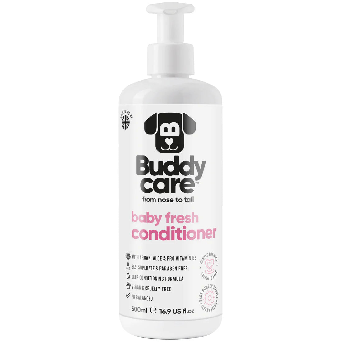 Buddy Care baby fresh conditioner bottle on a white background