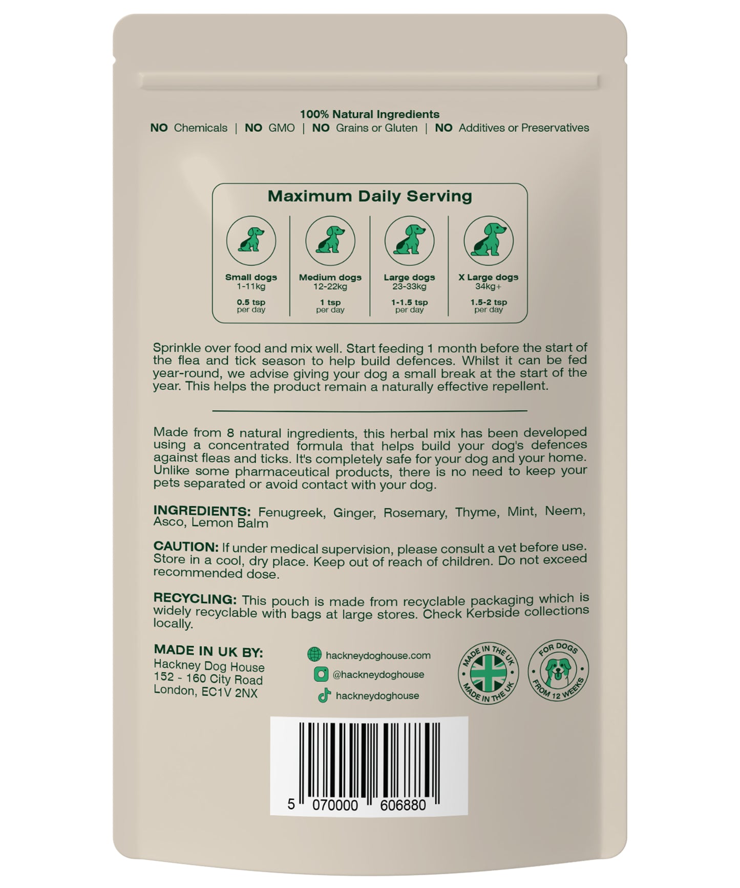 Hackney Dog House - Herbal Flea & Tick Repellent