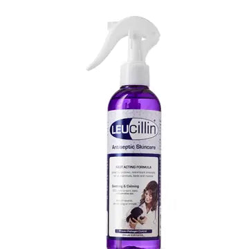 Leucillin Antiseptic Skincare 500ml spray bottle for pets, powerful and soothing antibacterial wound care for dogs, cats, horses, and small animalsāvet approved and suitable for sensitive skin.