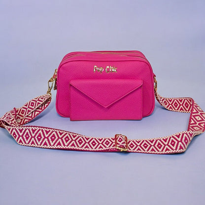 Pup Chic Hot Pink Vegan Leather Dog Walking Bag