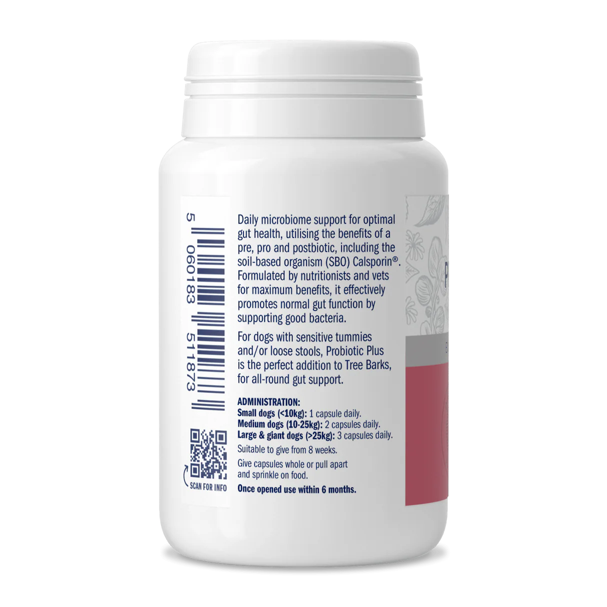 Dorwest Probiotic Plus Capsules — Pre, Pro, Postbiotic Gut Support for Dogs