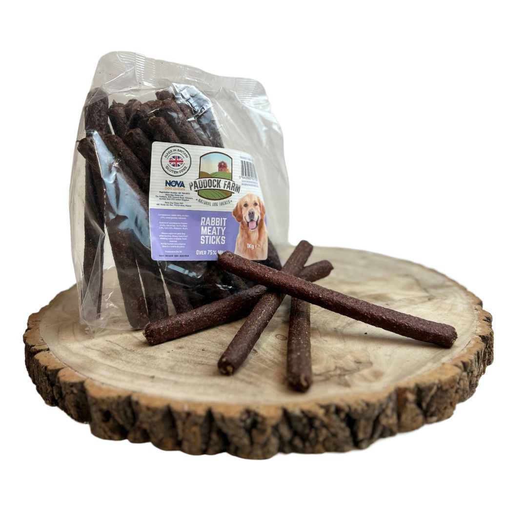Rabbit Meaty Sticks – Single Treat or 1kg Bulk Bag | Natural Hypoallergenic Dog Chew