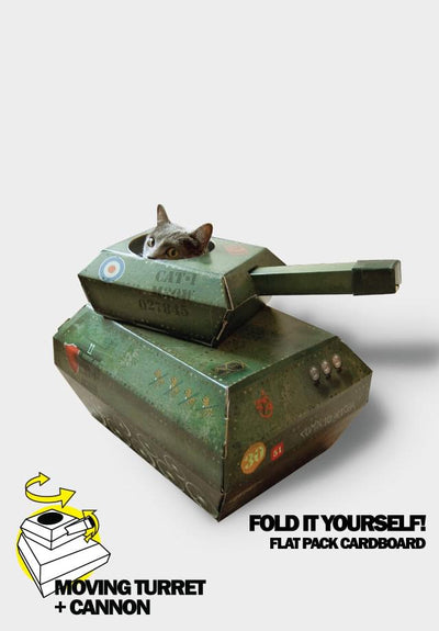 Cardboard Tank Toy For Cats.