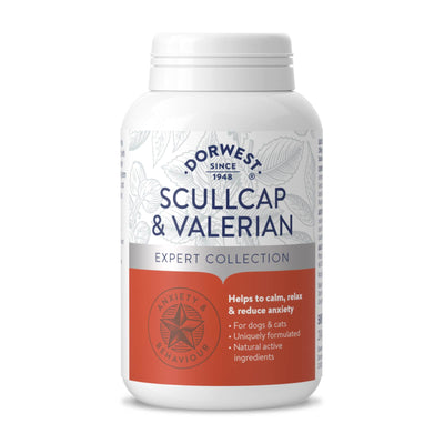 Dorwest Scullcap & Valerian Tablets for Dogs & Cats | Herbal Calming Supplement