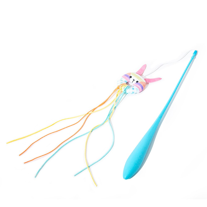 Little & Lively cat weighted dangler with patchwork bunny and tassels