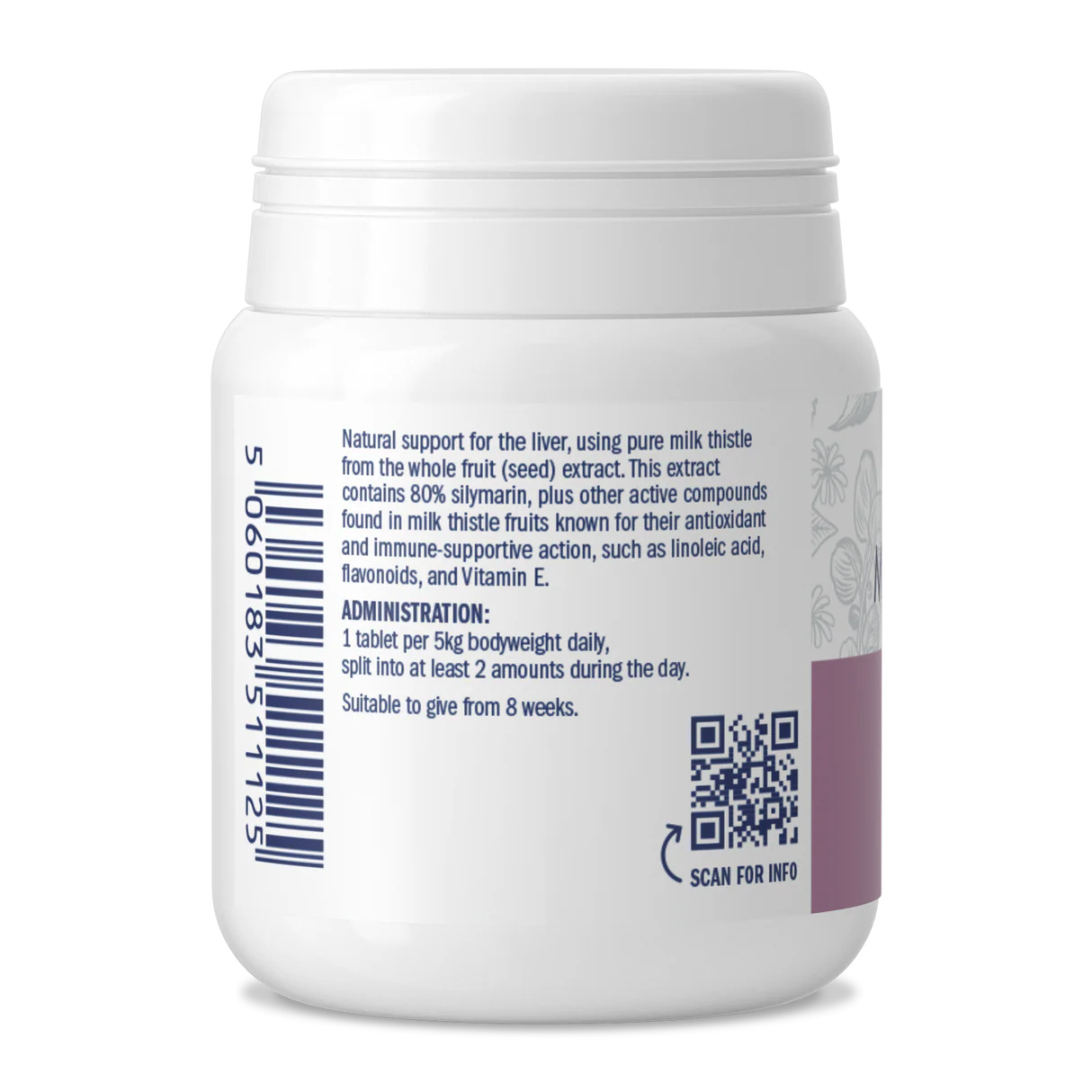 Feeding guide for Dorwest Milk Thistle Tablets by pet weight