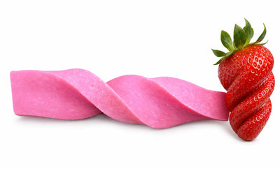 The Tatty Yak Twisted Strawberry Dog Chew Medium | Long-Lasting Yak Chew.