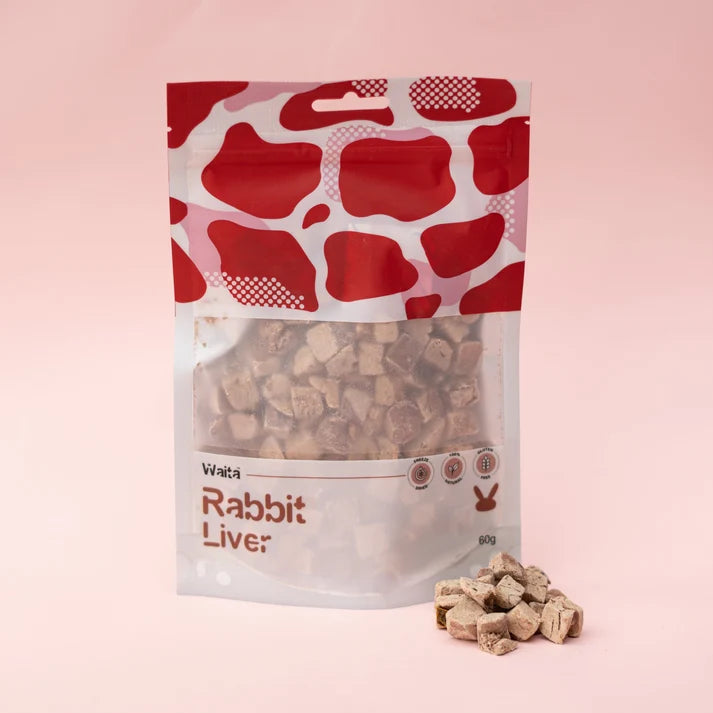 Waita Freeze-Dried Rabbit Liver 60g natural dog and cat treats