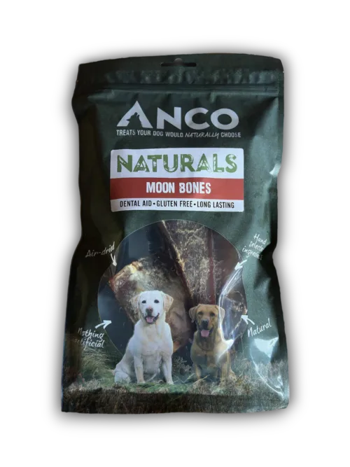 Pack of Anco Naturals Moon Bones 200g, air-dried beef cartilage dog chew