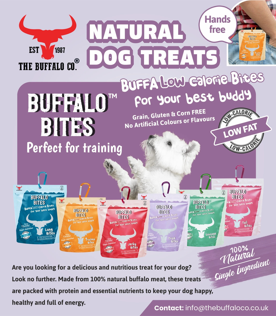 The Buffalo Co – Buffalo Bites (Sausage Bites) Low-Calorie Dog Treats