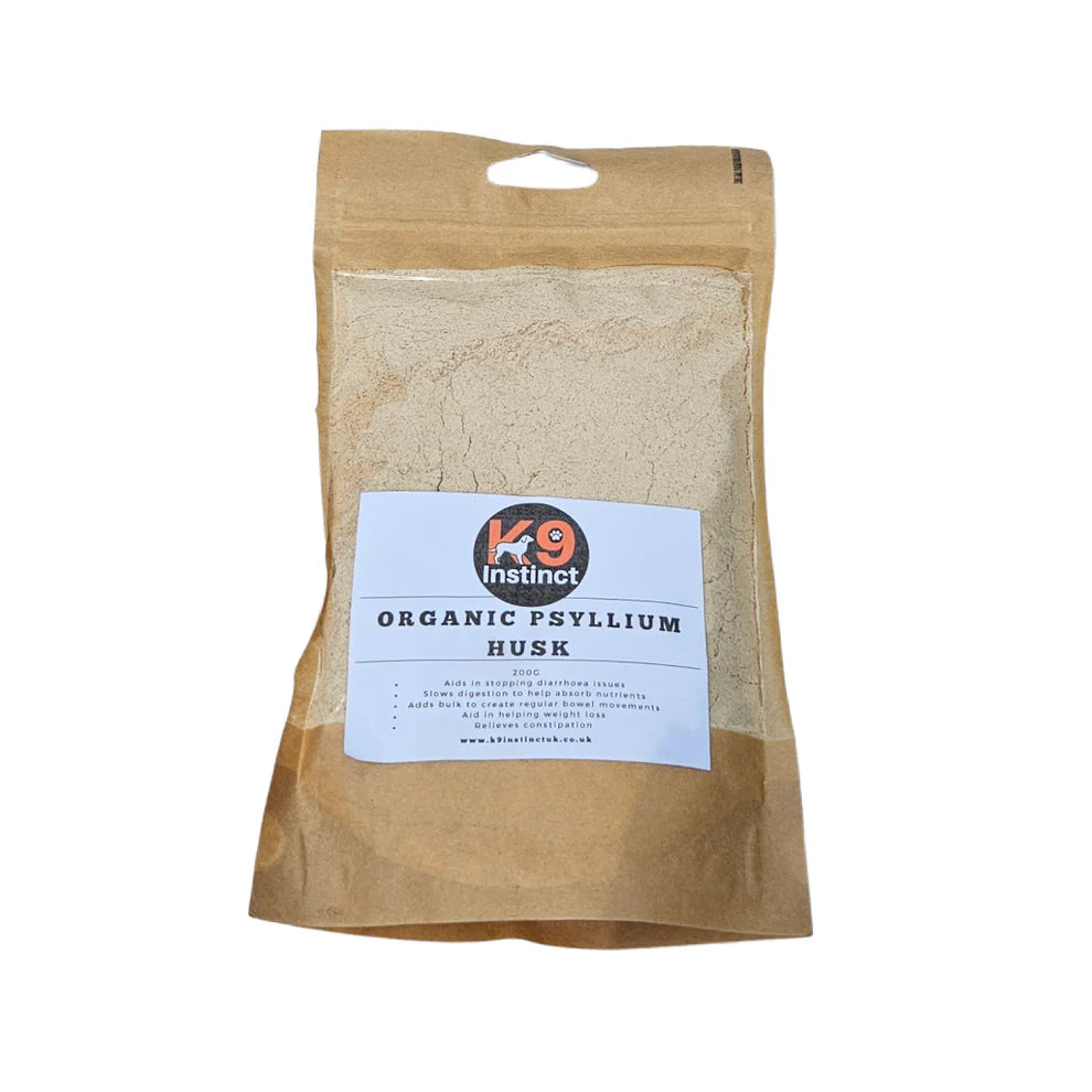 K9 Instinct Organic Psyllium Husk package on a white background