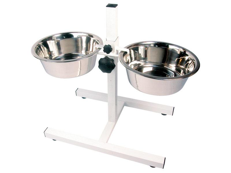 Stainless Steel Feeders Adjustable Double Diner Pet Bowl