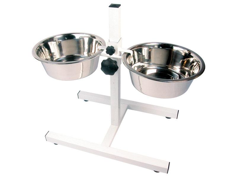 Stainless Steel Feeders Adjustable Double Diner Pet Bowl.