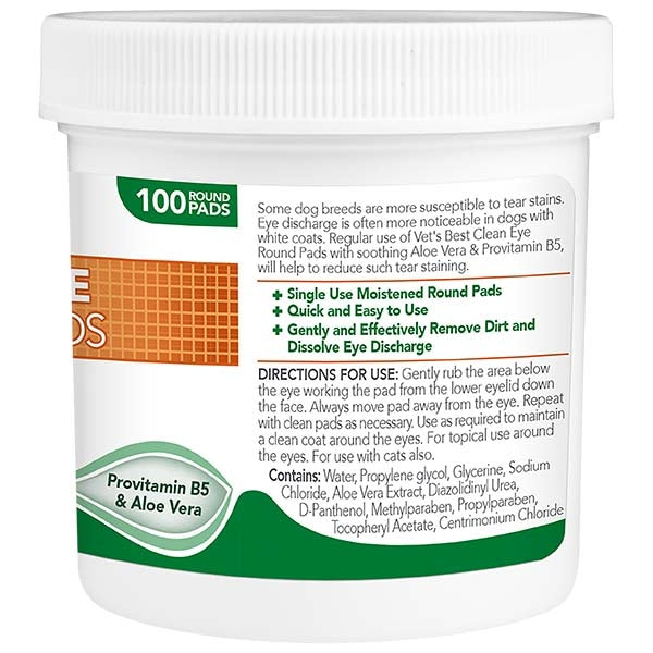 Clean Eye Round Pads 100pc For Cats & Dogs