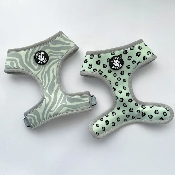 Dog Harness - Reversible Sage Swirl/Leopard Print