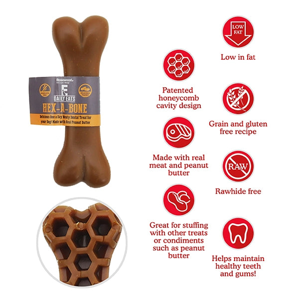 Hex-A-Bone Peanut Butter Dog Treats 54g