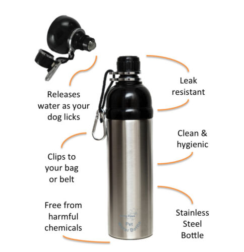 Lick 'n Flow Pet Water Bottle Black 750ml