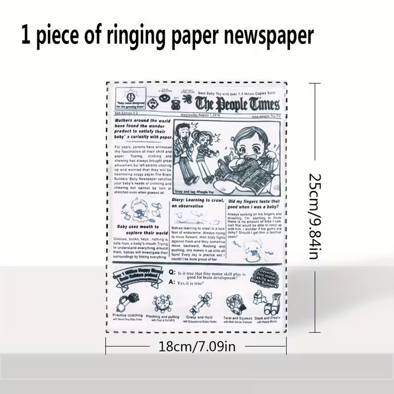 Soft fabric newspaper-style crinkle enrichment toy for dogs