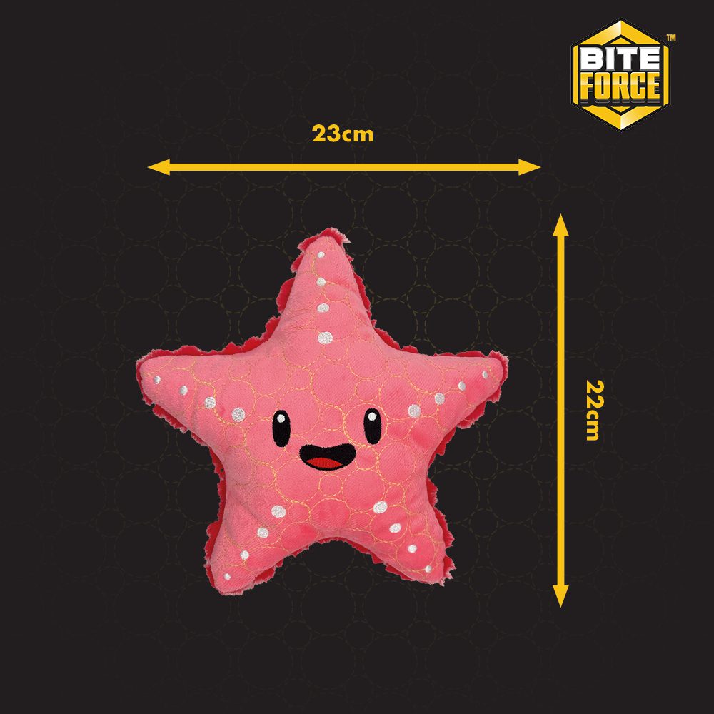 Bite Force Kevlar Tough Plush Starfish Dog Toy