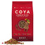 Red bag of Coya Kibble Plus dog food with a dog and bowl illustration on a white background
