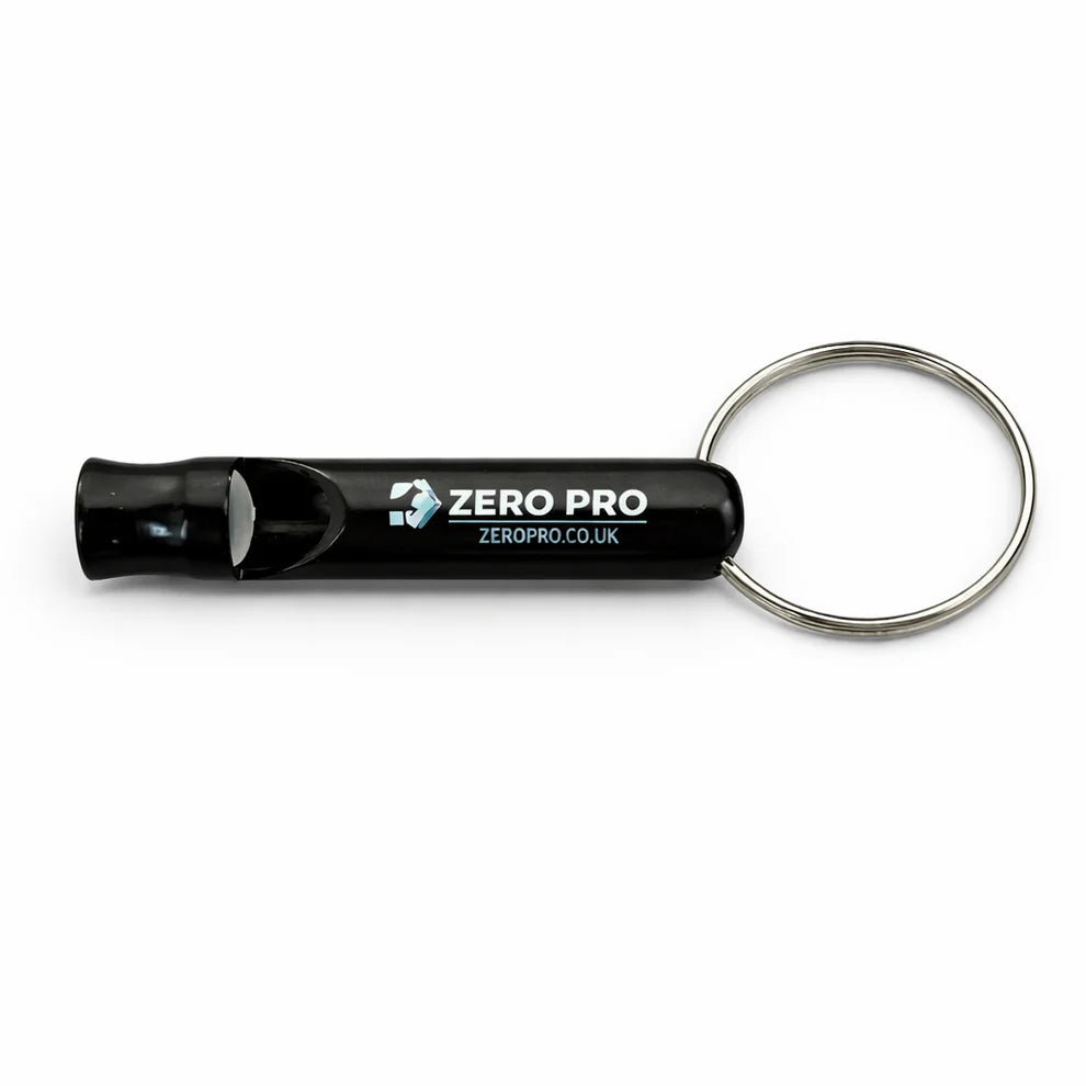 Zero Pro Dog Training Recall Whistle – Aluminium High-Pitch Whistle with Keyring