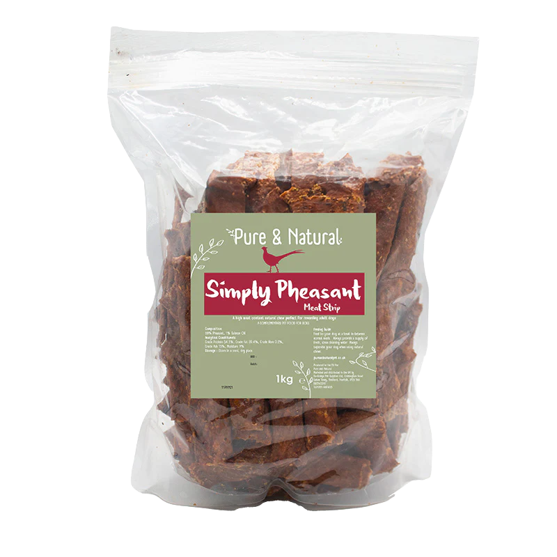 Pure & Natural Pheasant Meat Strips 100g – High Meat Natural Dog Treats