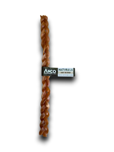 Anco Naturals Giant Yak Braid | 100% Braided Yak Skin Dog Chew